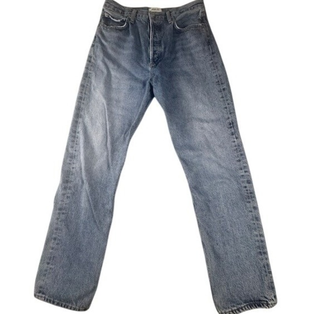 AGOLDE Jeans Womens 27 Light Wash Straight Leg High Rise Button Fly Denim